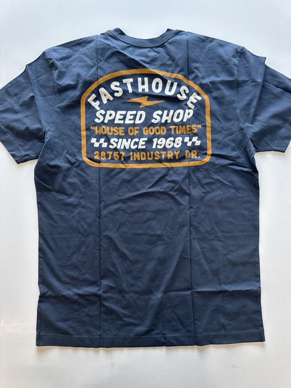 Fasthouse Men's Junction SS Tee,Indigo - LG